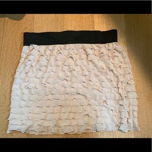 Free people ruffled cream colored skirt